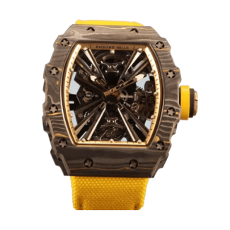 RICHARD MILLE 리차드밀 뚜르비옹 블랙 카본 옐로우 우븐스트랩 RM12-01