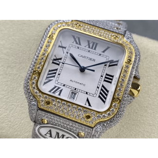 CARTIER 까르띠에 산토스 버스트다운 40mm 흰판 콤비